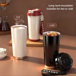18oz Coffee Tumbler with Dual Sip Openings & 2-in-1 Lid