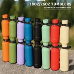 18oz / 26oz Dopamine Color Insulated Bottle – Trendy & Stylish Design