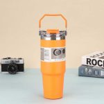 30oz Insulated Tumbler with Flip Handle & Sliding Lid