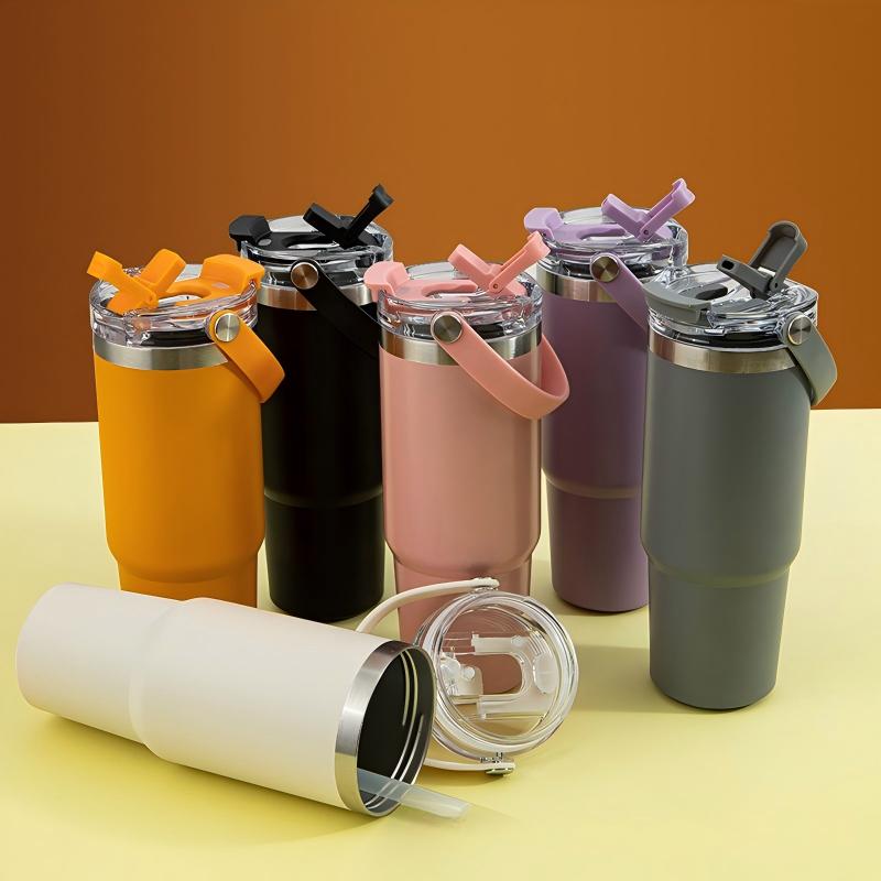 30oz Insulated Tumbler with Soft Carry Handle & 2-in-1 Lid-1