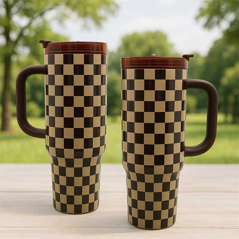 40oz-Brown-&-Black-Checkered-Insulated-Tumbler,-Two-Tone-Large-Capacity-Water-Bottle-11