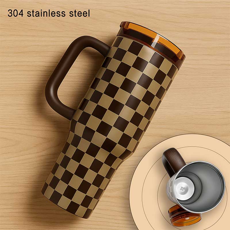 40oz-Brown-&-Black-Checkered-Insulated-Tumbler,-Two-Tone-Large-Capacity-Water-Bottle-15