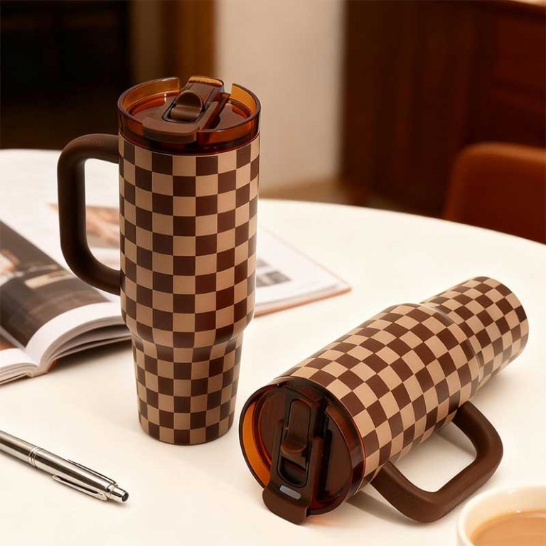 40oz-Brown-&-Black-Checkered-Insulated-Tumbler,-Two-Tone-Large-Capacity-Water-Bottle-21