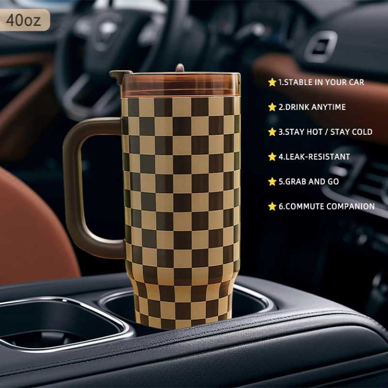 40oz-Brown-&-Black-Checkered-Insulated-Tumbler,-Two-Tone-Large-Capacity-Water-Bottle-9