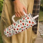 40oz Cherry Pattern Insulated Tumbler with Handle & Straw