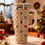 40oz Christmas Pattern Insulated Tumbler with Handle