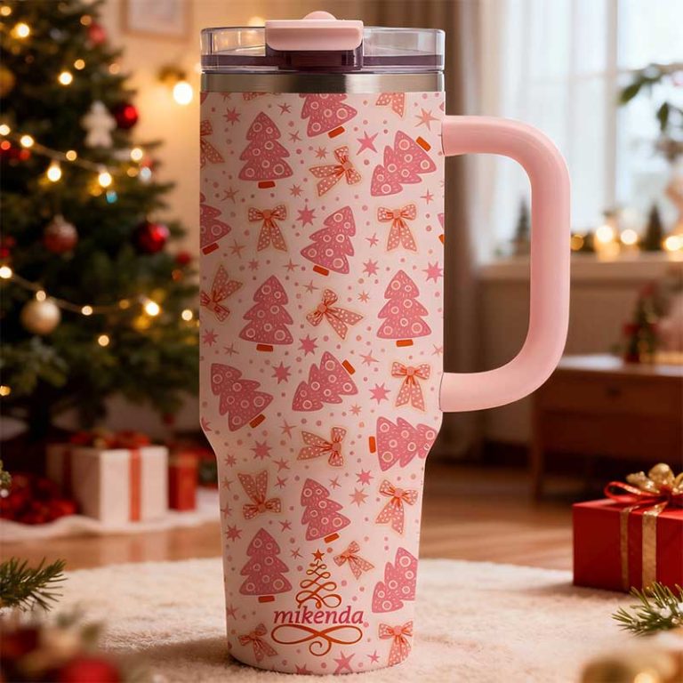 40oz-Pink-Christmas-Tree-Insulated-Tumbler-with-Handle-3